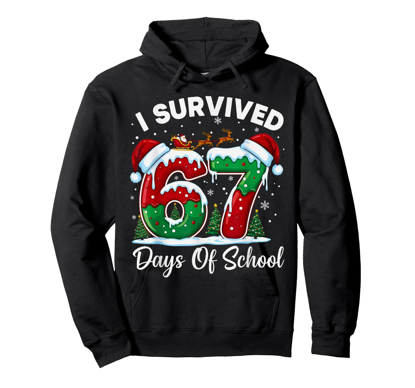 I Survived 67 Days of School Christmas Countdown Kids Boys T-Shirt