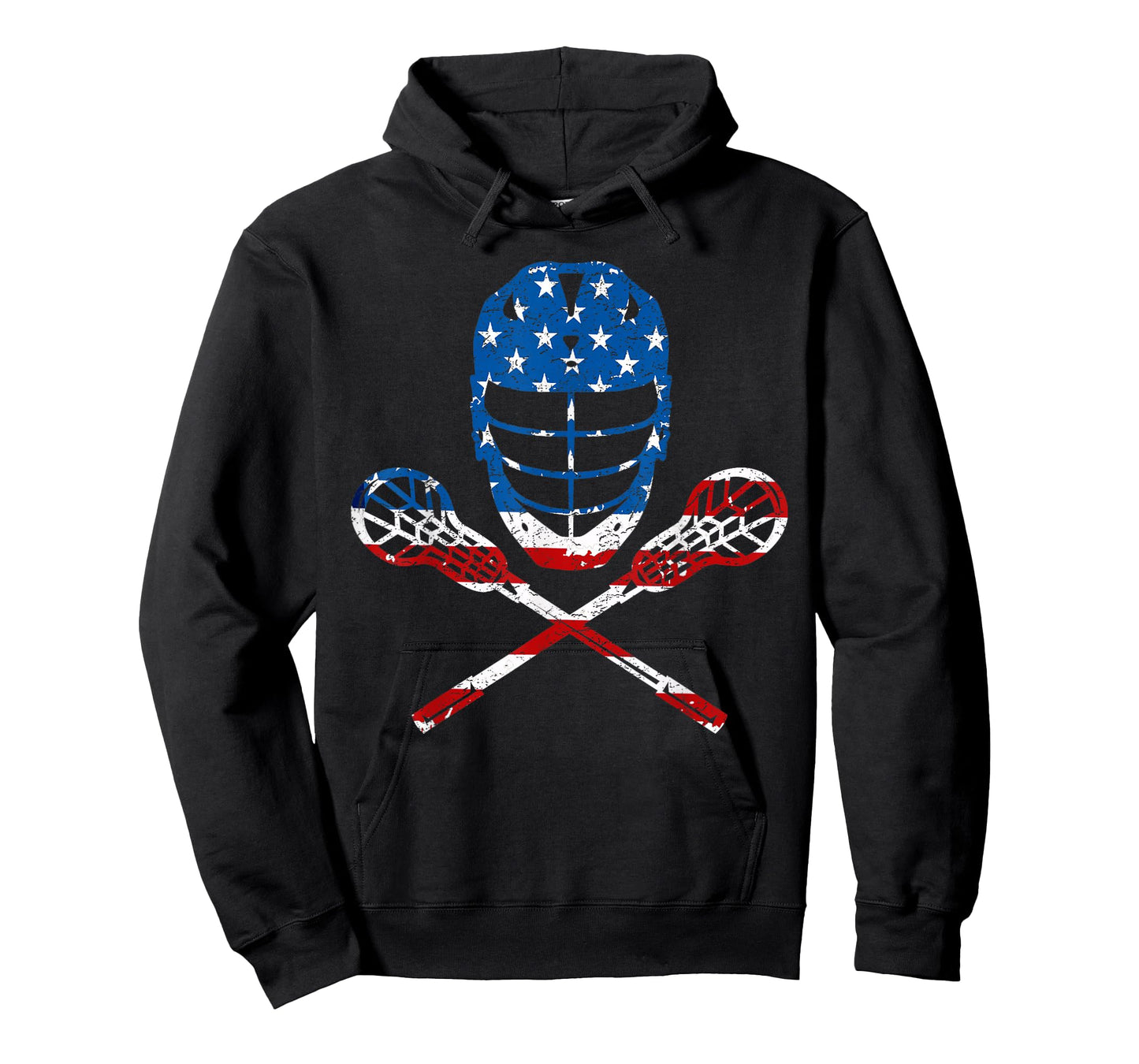 Lacrosse American Flag Lax Helmet Sticks 4th of July Gifts T-Shirt