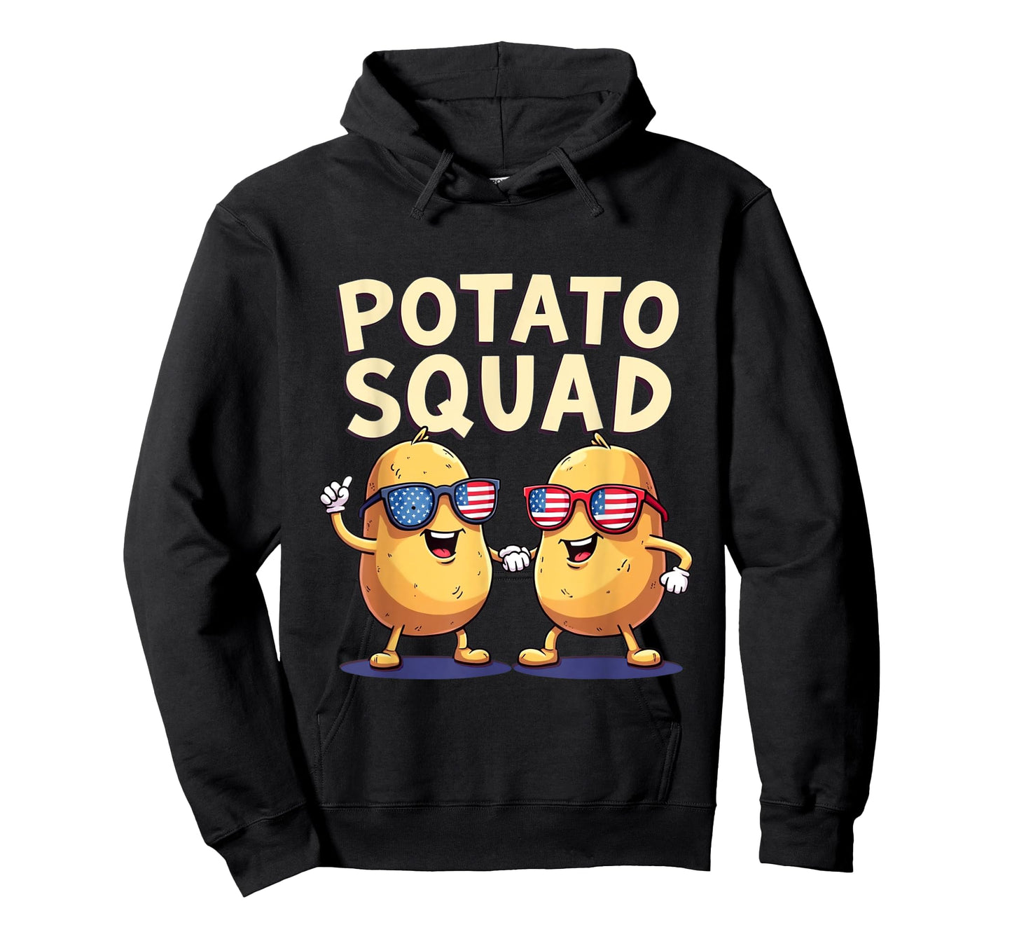 Funny Potato Buddy friendship and American Flag sunglasses T-Shirt