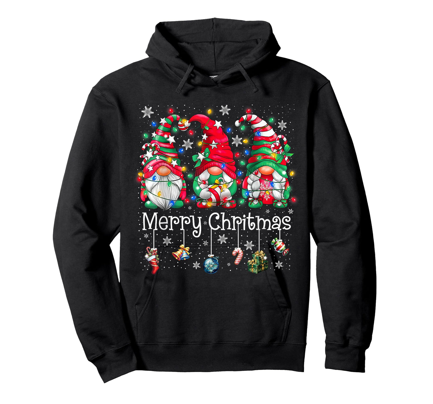Cute Gnomes Merry Christmas Light Family Gnome Xmas Matching T-Shirt