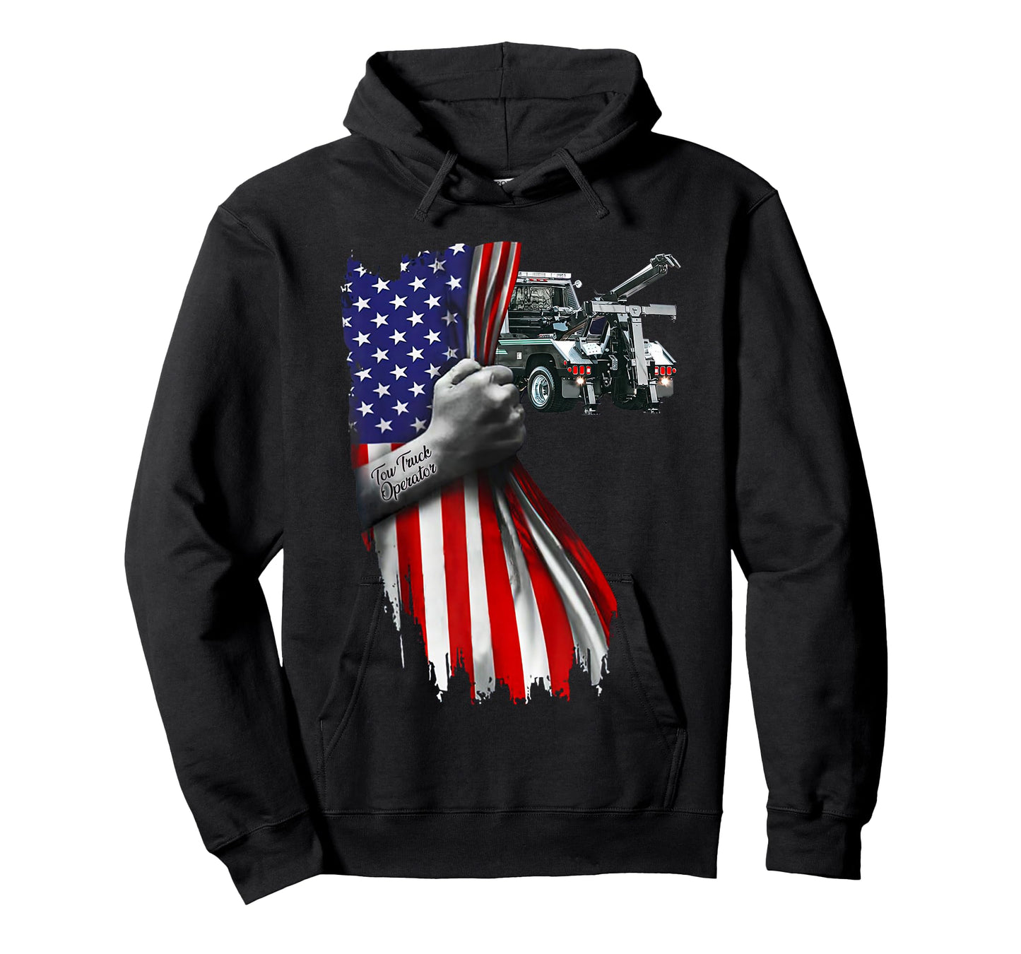 Tow Truck operator work American Flag For Tow Truck Driver T-Shirt