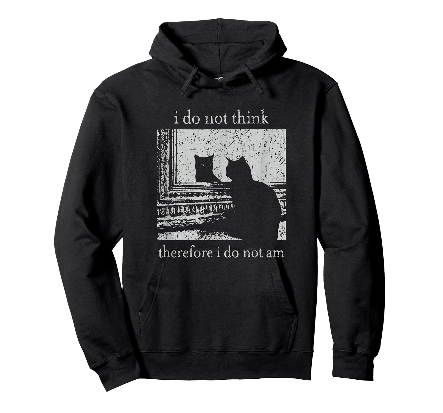 Retro I Do Not Think Therefore I Do Not Am Cat T-Shirt