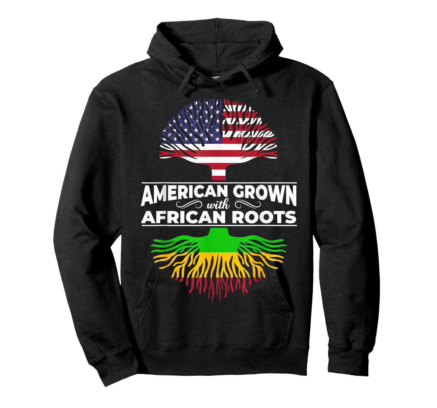 American Grown African Roots USA Flag Black History Month T-Shirt