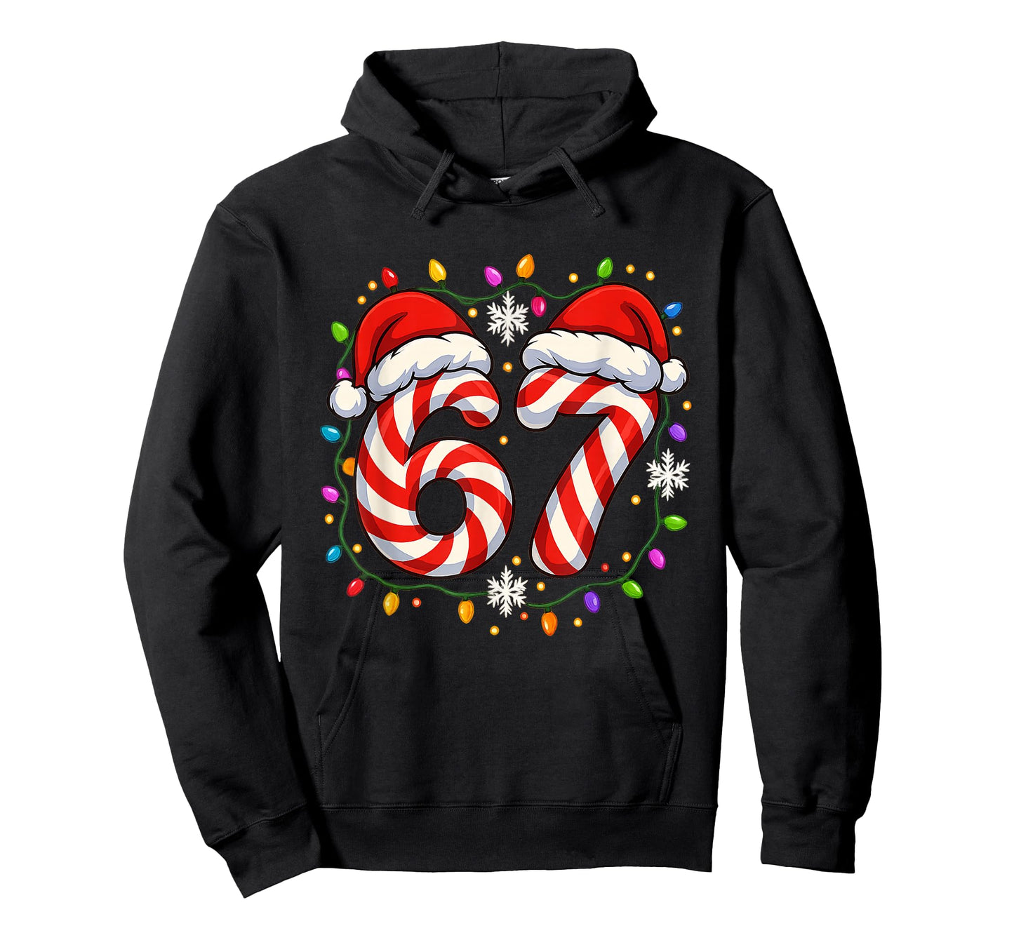 67 Candy Cane Santa Christmas Funny Xmas Lights T-Shirt