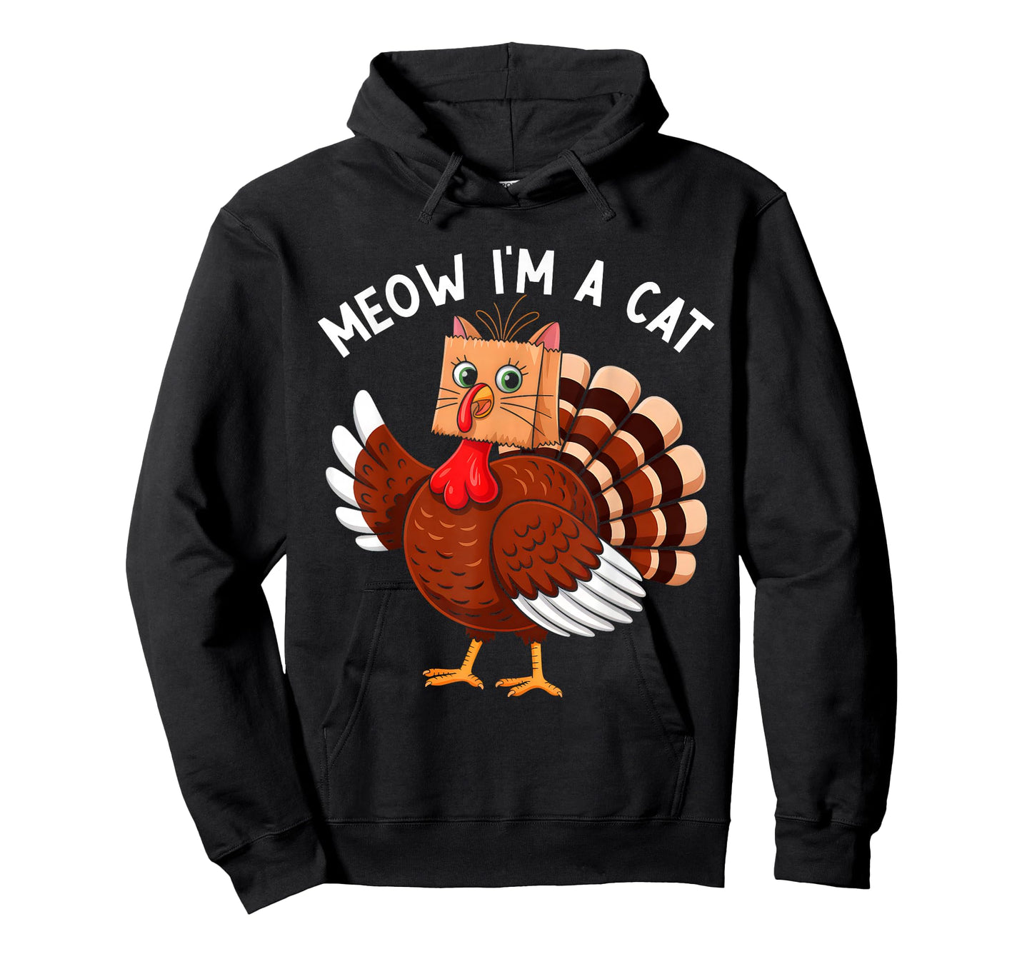 Meow I'm A Cat Shirt for Men Women Funny Cat Thanksgiving T-Shirt