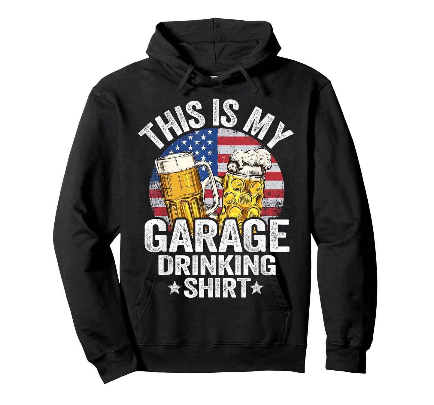 Garage Drinker Dad American Flag This Is My Garage Drinking T-Shirt