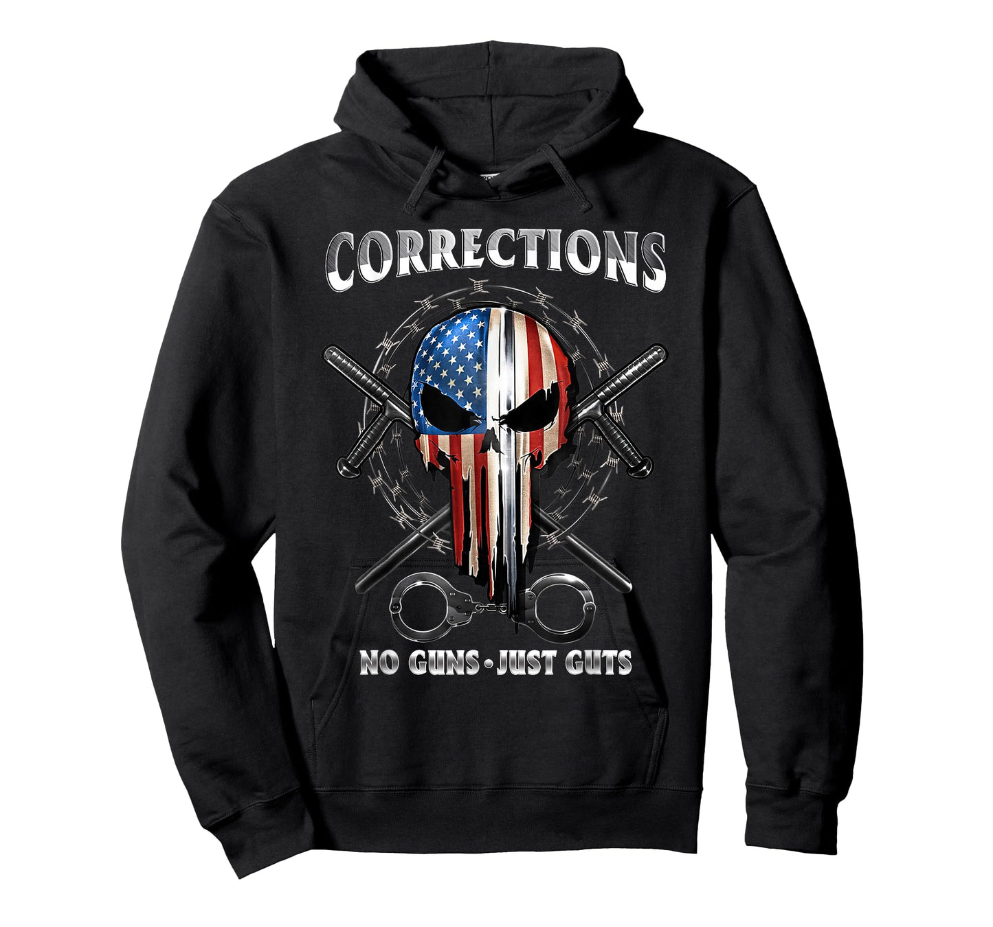 Corrections Just Guts Skull Of Freedom Correctional Officer T-Shirt