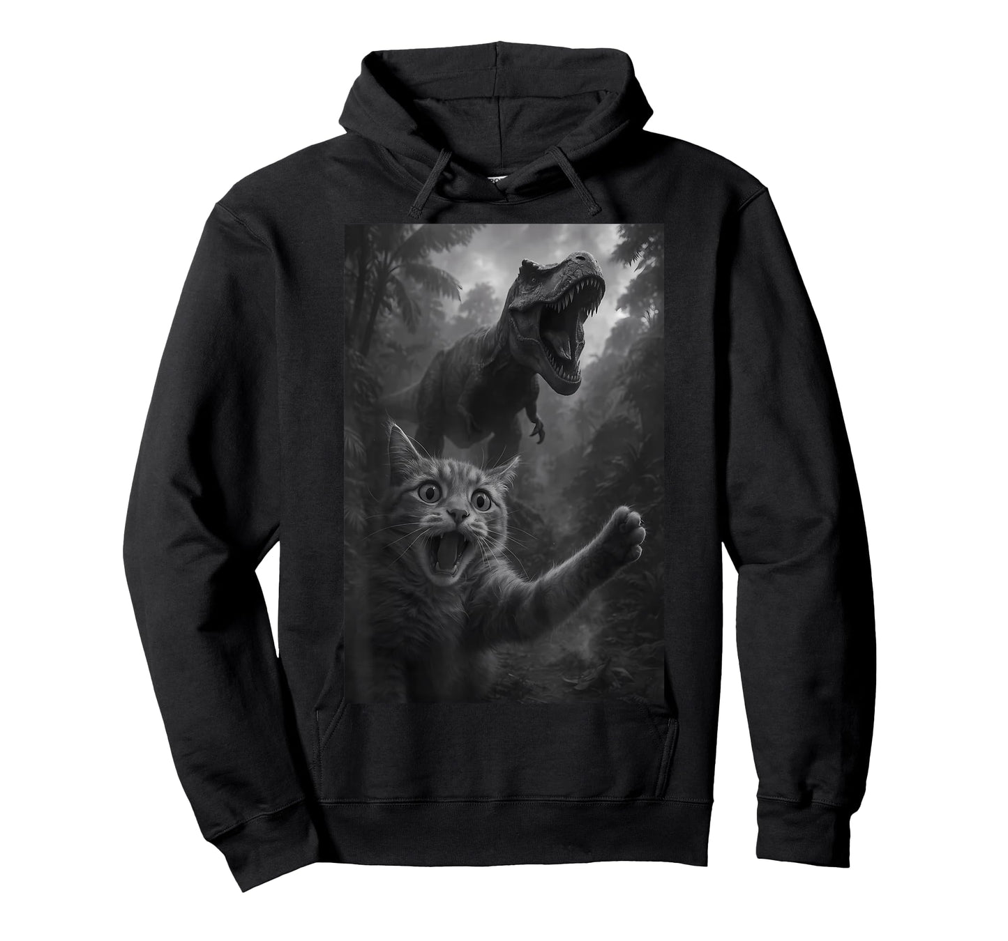 Funny Cat Selfie Top With T-Rex Dinosaur T-Shirt