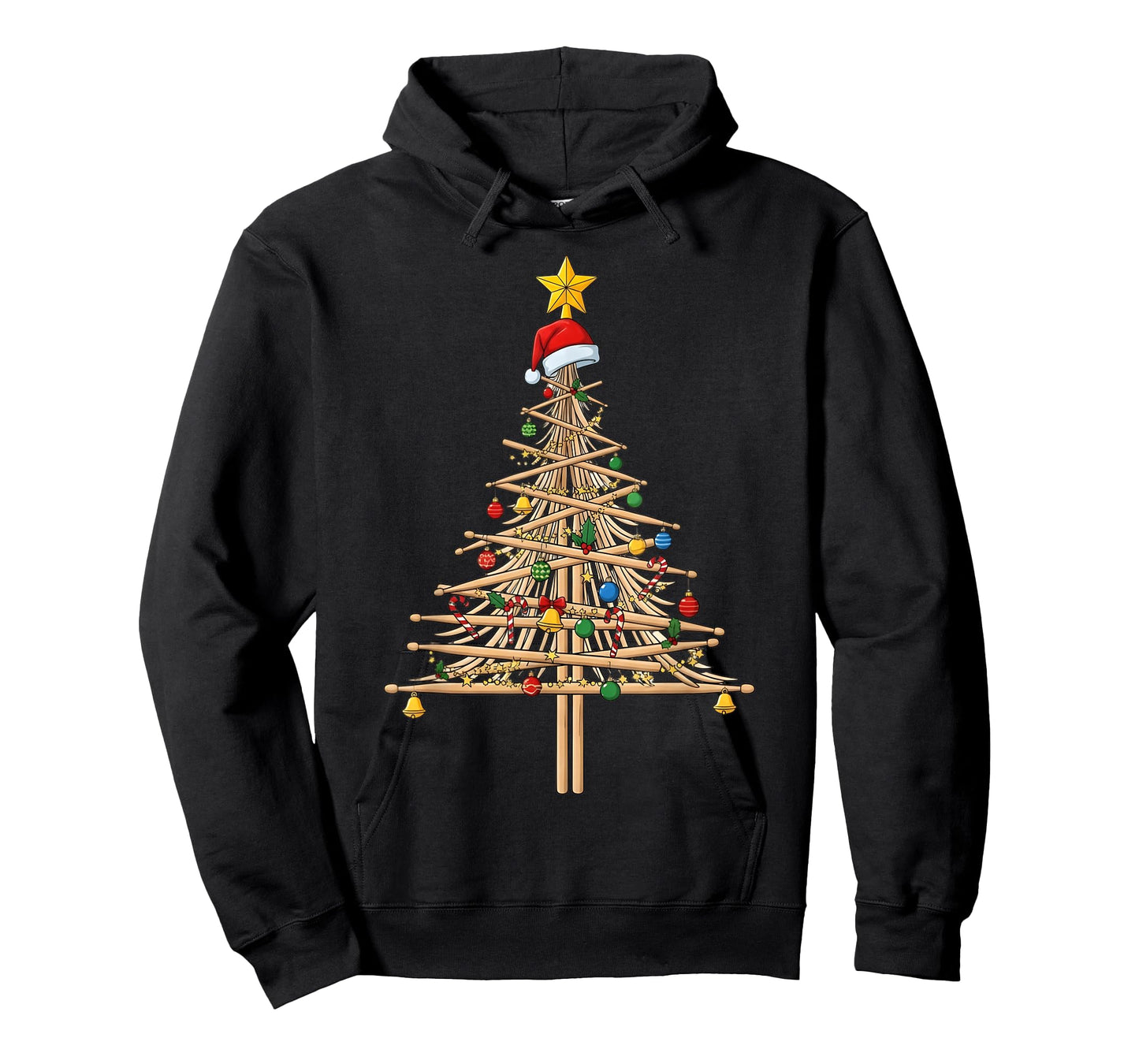 Drum Christmas Tree Drumming Funny Xmas Drumset Drummer T-Shirt