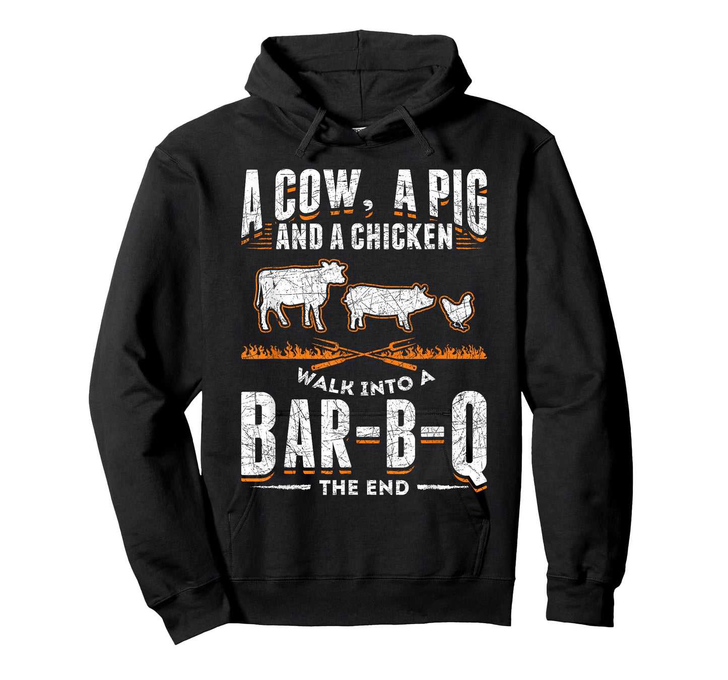 A Cow A Pig And A Chicken Walk Into A Bar B Q The End BBQ T-Shirt