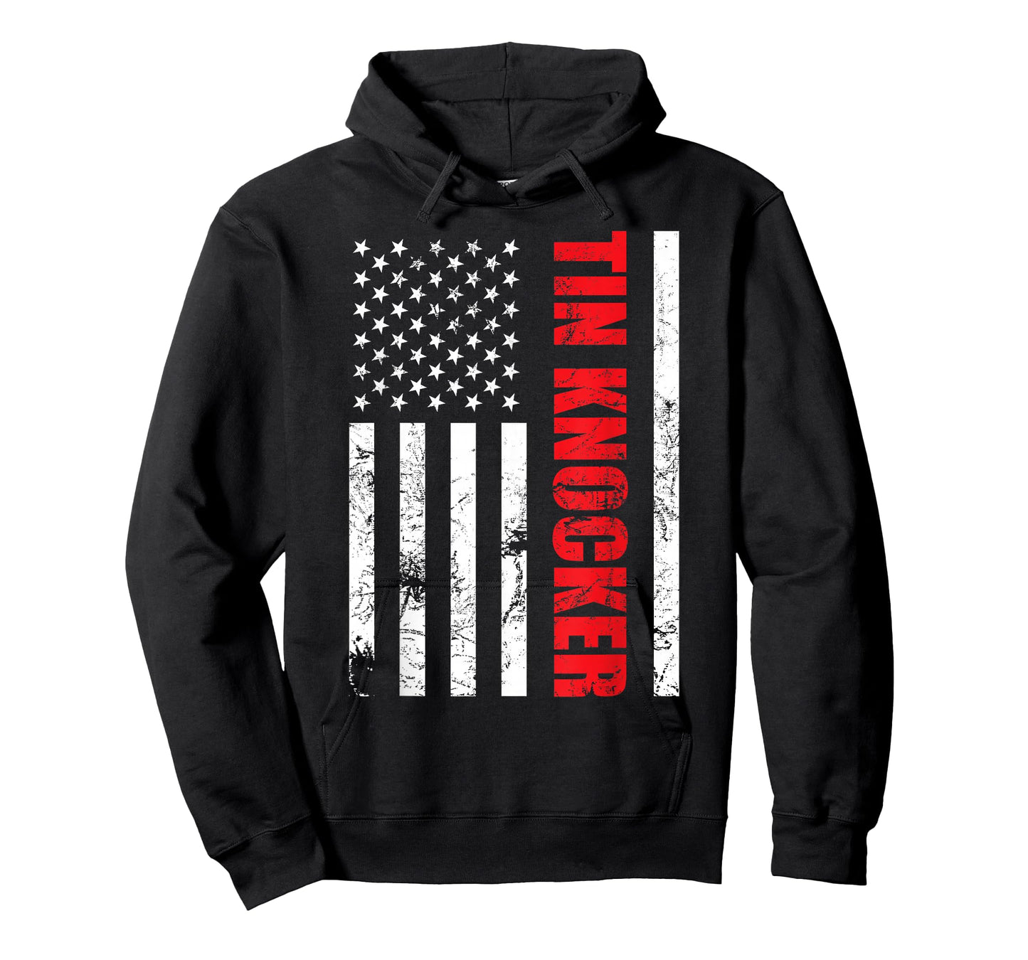 Tin Knocker Sheet Metal Worker, American Vertical Flag USA T-Shirt
