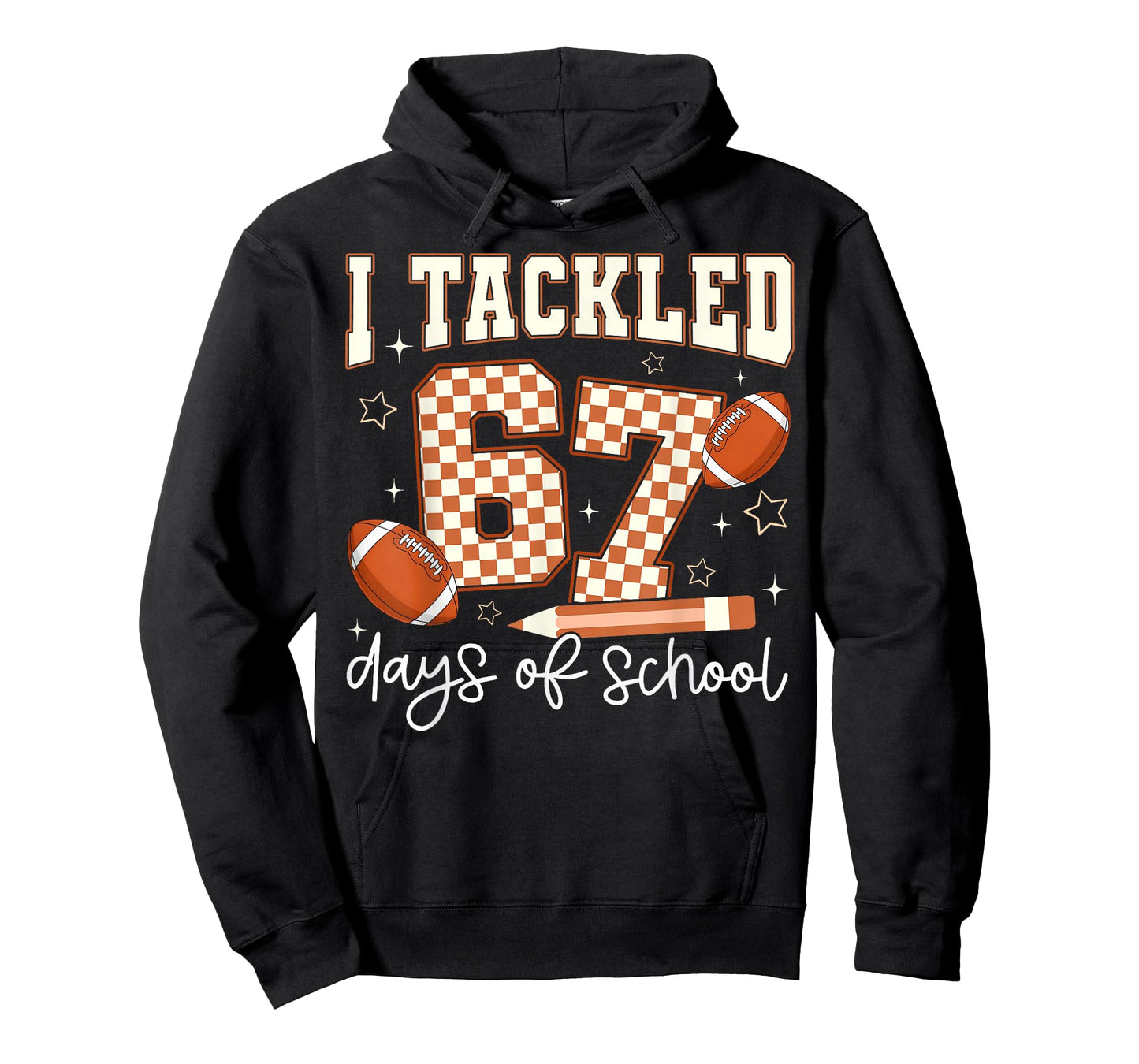 Funny I Tackled 67 Days of School Football Boy Girl Teacher T-Shirt
