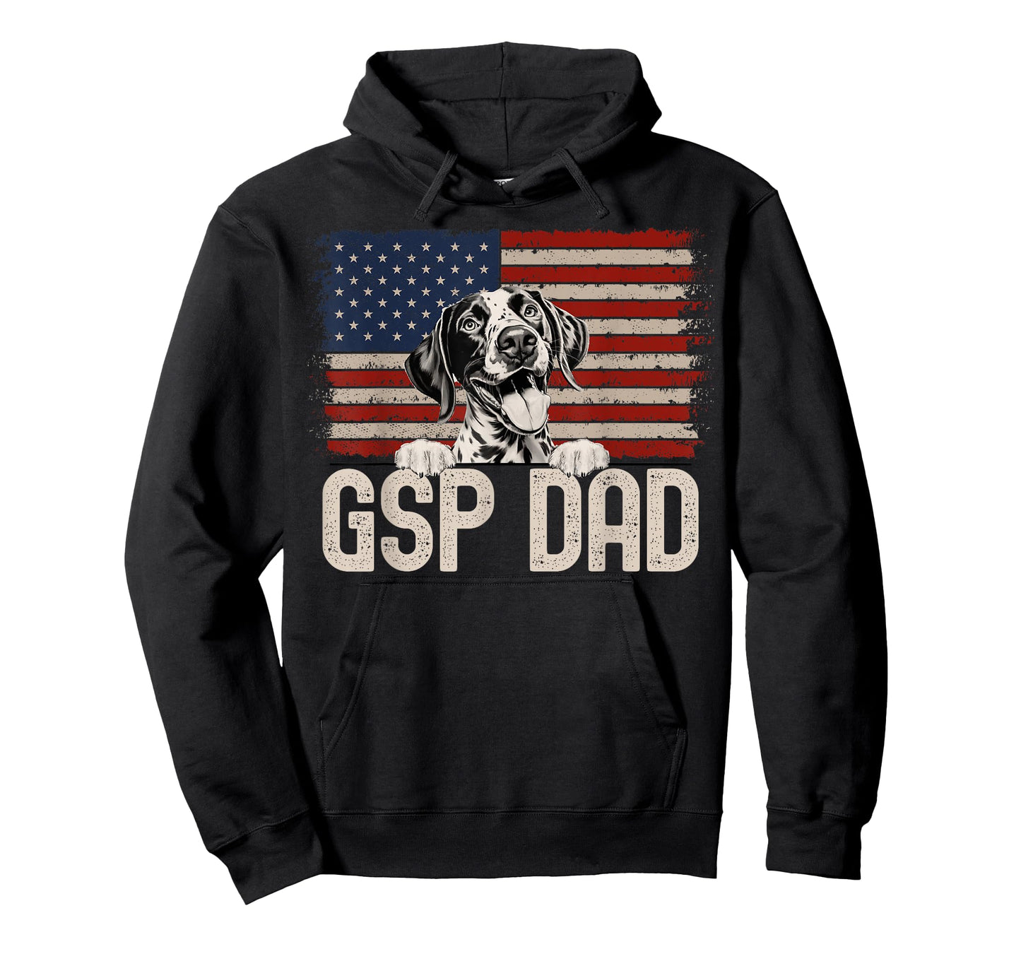 Best Dog Dad Ever American Flag - GSP Dad T-Shirt