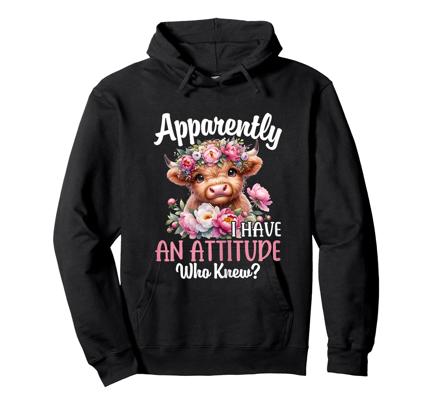 Apparently I Have An Attitude Who Knew Highland Cow Print T-Shirt