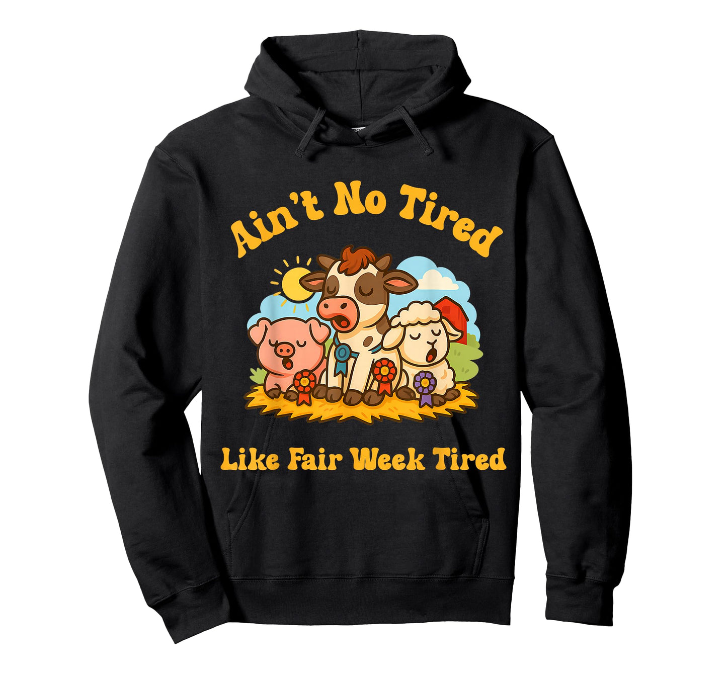 Ain't No Tired Like Fair Week Tired Groovy Farm Animal T-Shirt
