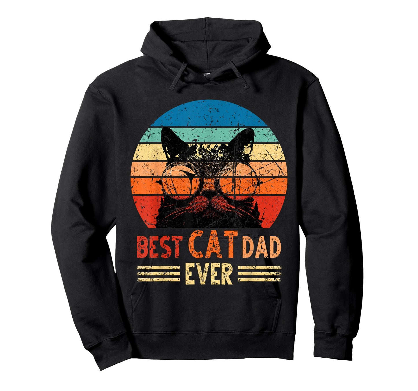Best Cat Dad Ever Shirt Funny Retro Cat Dad Men Father's Day T-Shirt