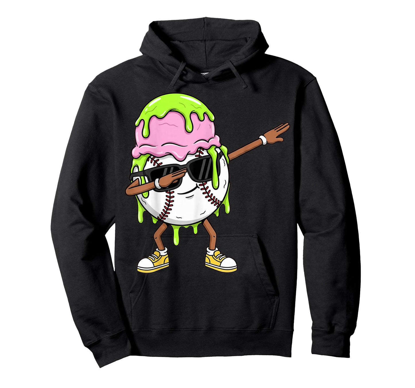 Dabbing Baseball Drip Ice Cream Kids Youth Boys Girls T-Shirt