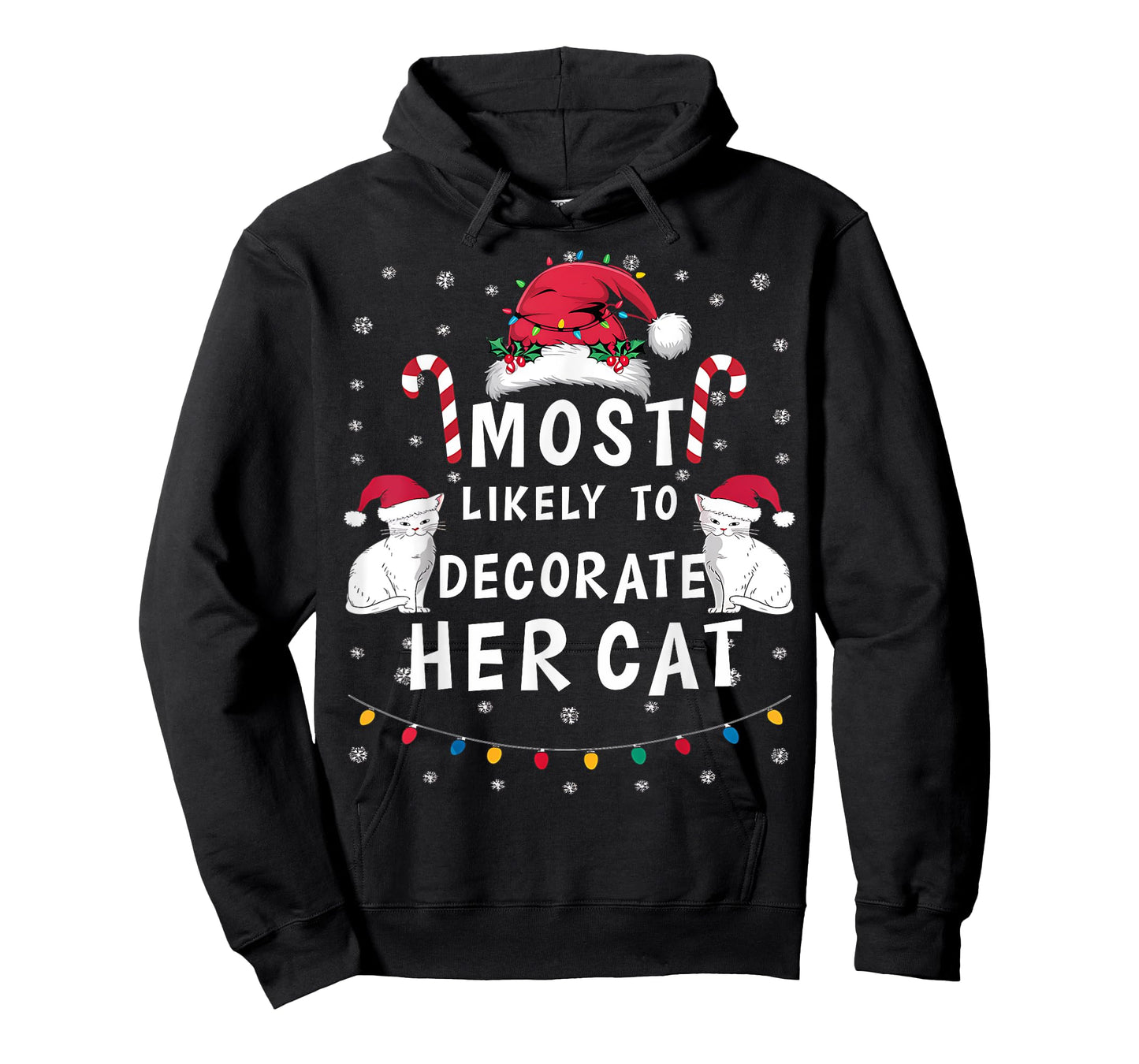 Most Likely To Decorate Her Cat Xmas Funny Family Christmas T-Shirt