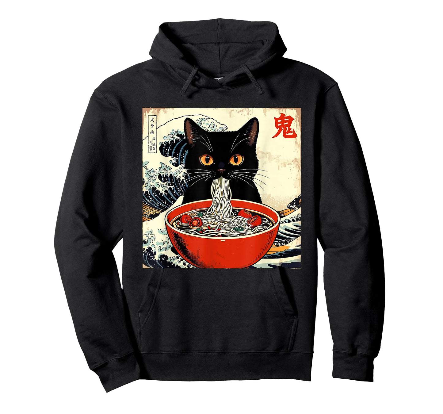 Anime Cat Ramen Japanese Funny Graphic Tees Kawaii Cat Anime T-Shirt