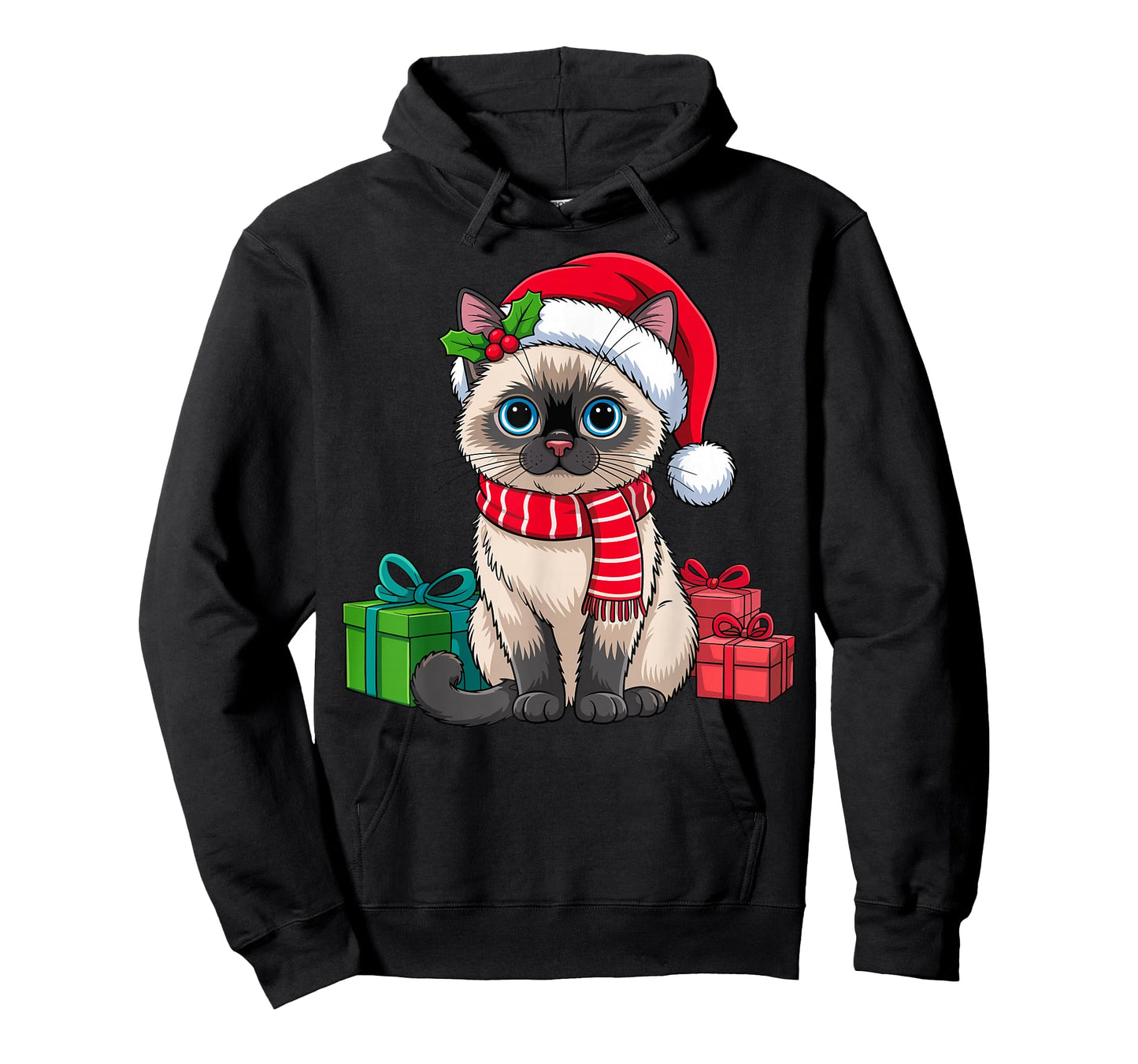 Christmas Siamese Cat Holiday Kitten Xmas Men Women Kids T-Shirt
