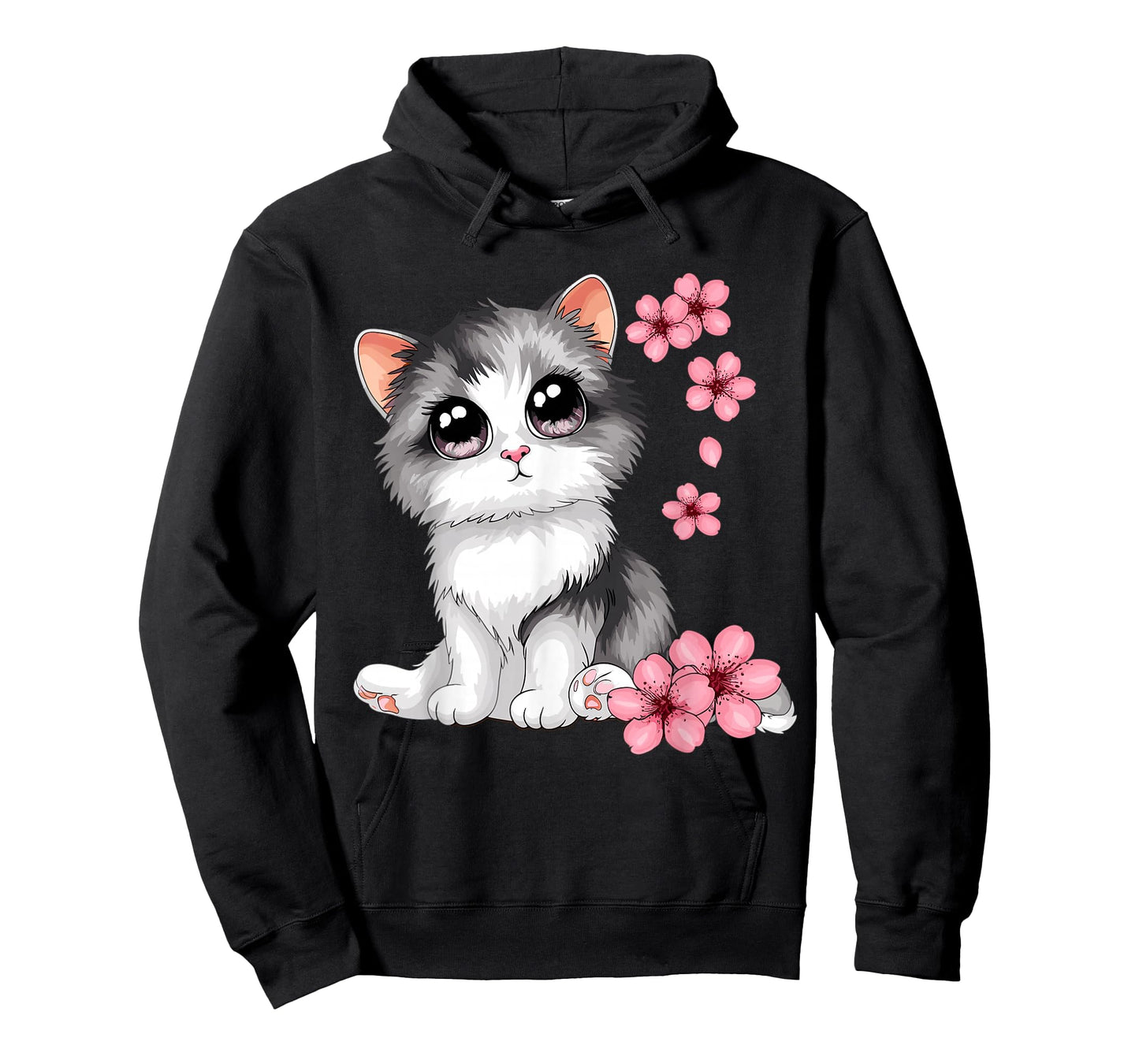 Cute Cat With Cherry Blossoms Cat T-Shirt
