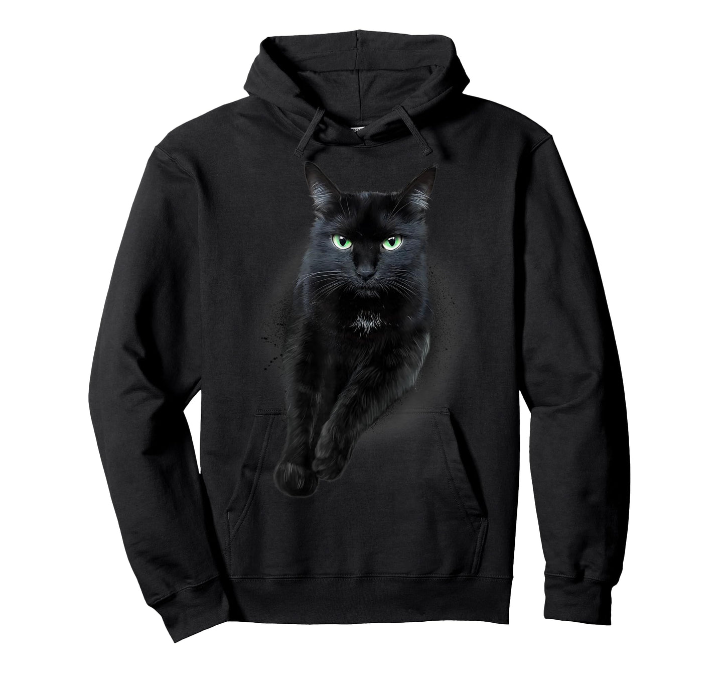 Cute Serious Face Black Green-eyed Cat T-Shirt for Men Women Kids