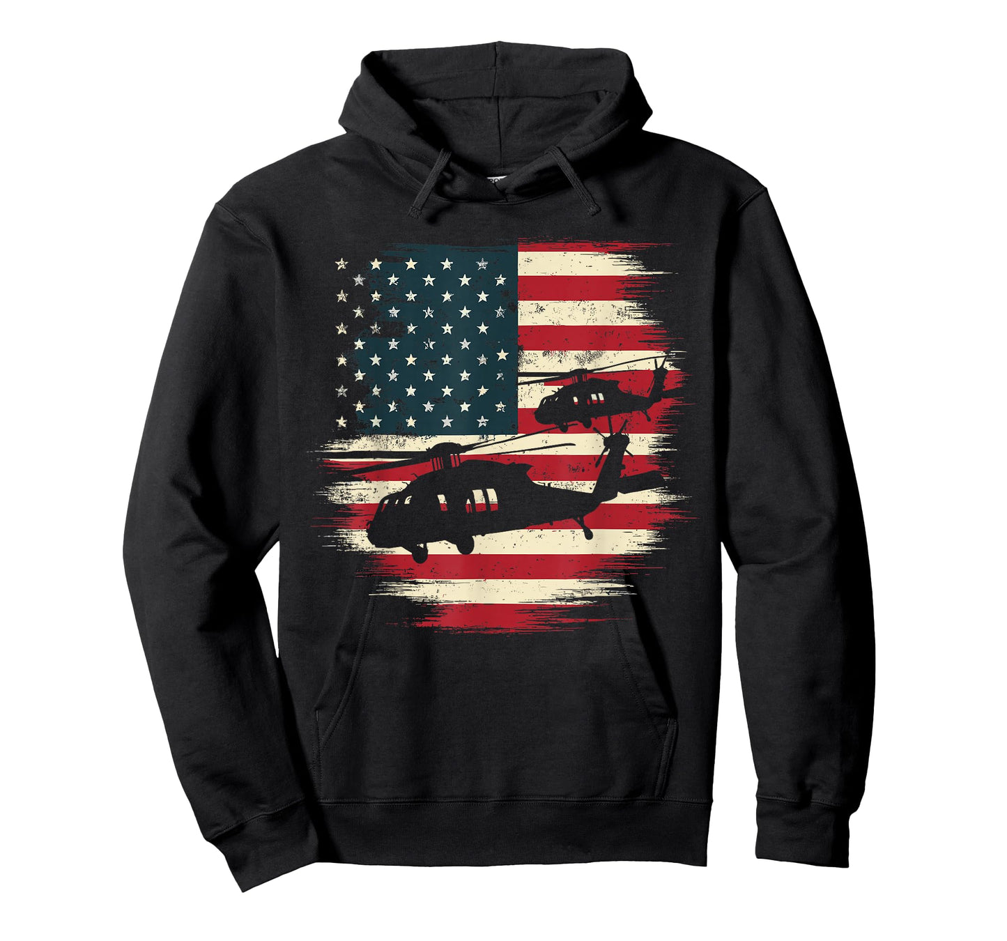 Helicopter USA Vintage Flag American T-Shirt