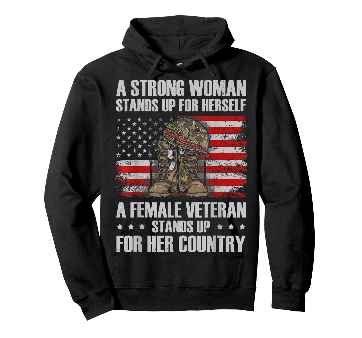 A Female Veteran Stands for Her Country Women Veteran Mom T-Shirt