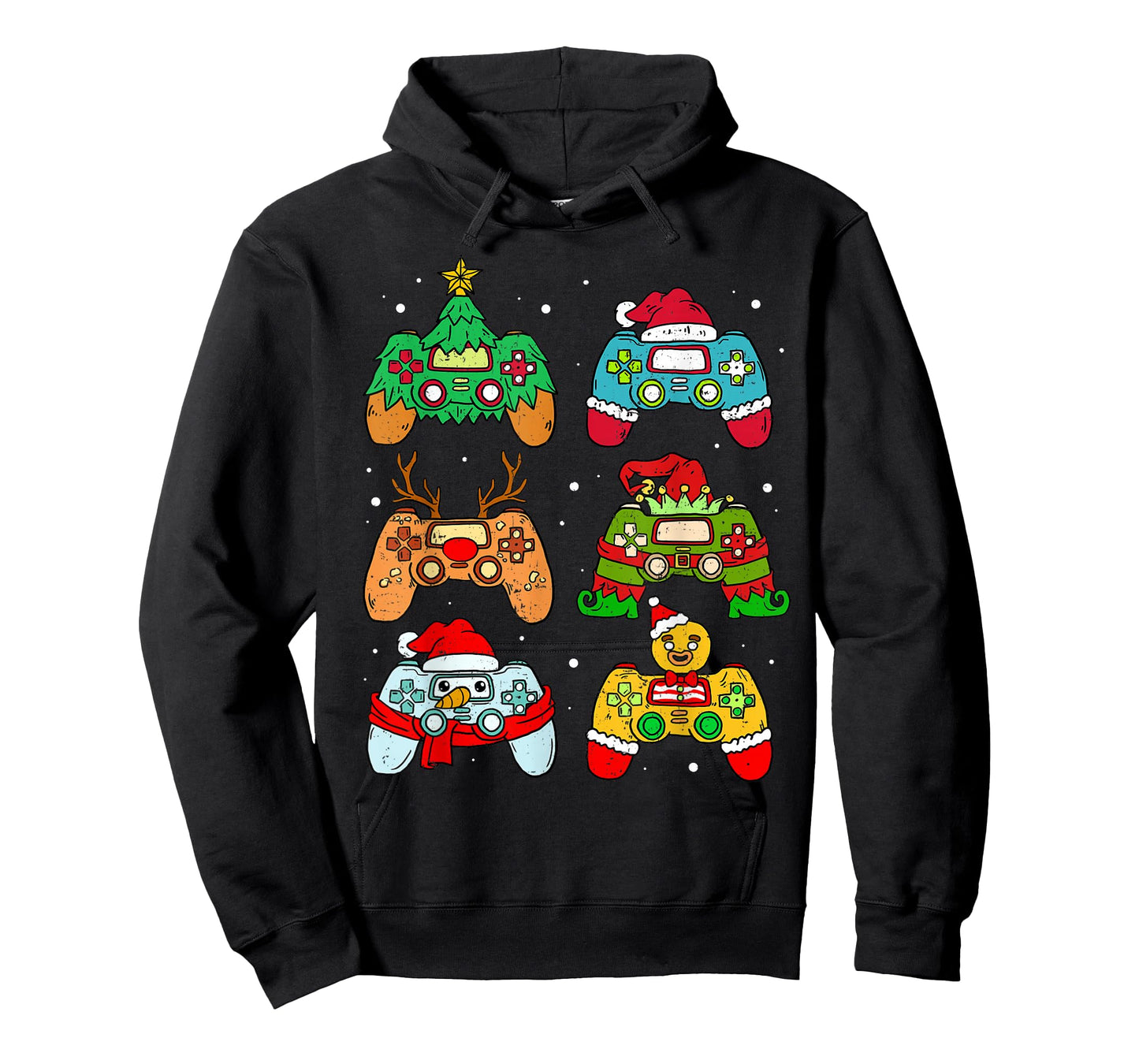 Christmas Santa Elf Gaming Controllers Snowman Boys Kids T-Shirt
