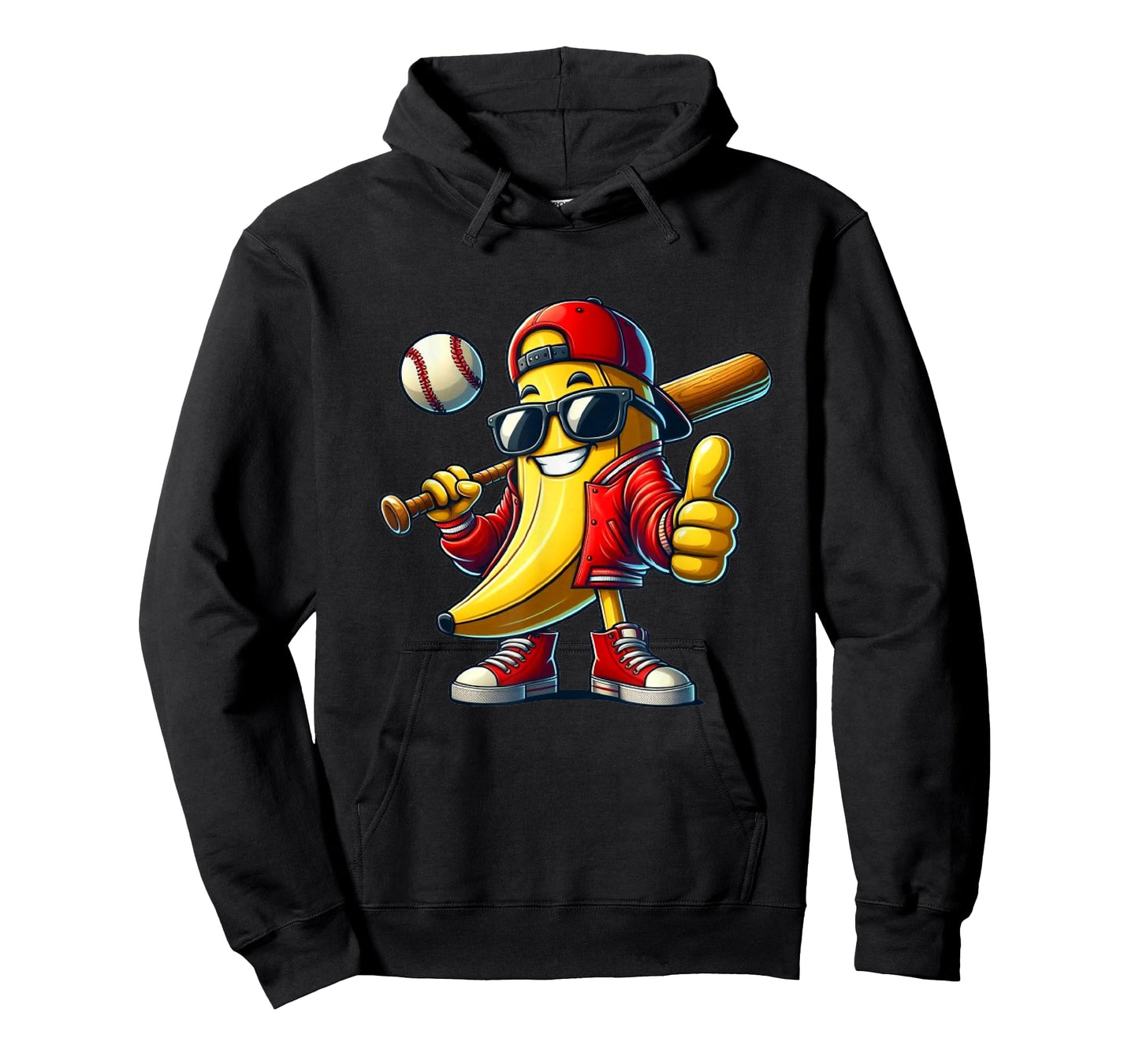 Banana Playing Baseball Fruit Lover Baseball Player T-Shirt