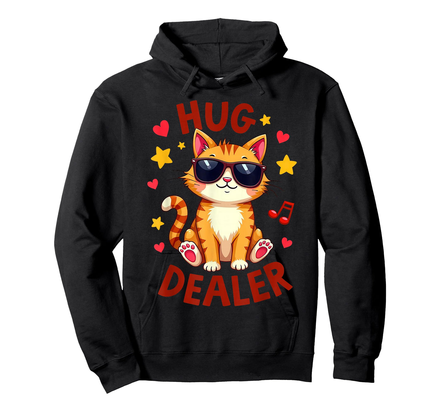 Hug Dealer Cute Cat with Sunglasses Design T-Shirt