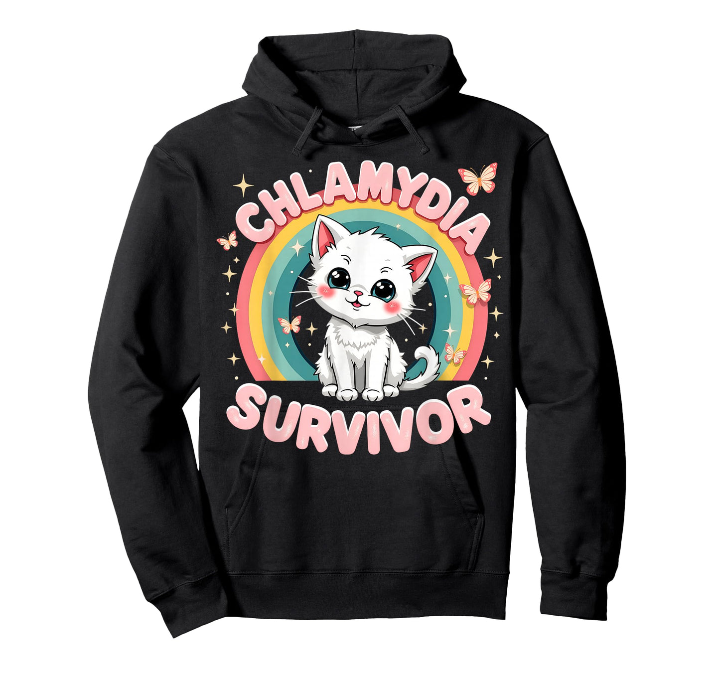 Chlamydia Survivor Cat Funny Adult Humor Inappropriate T-Shirt