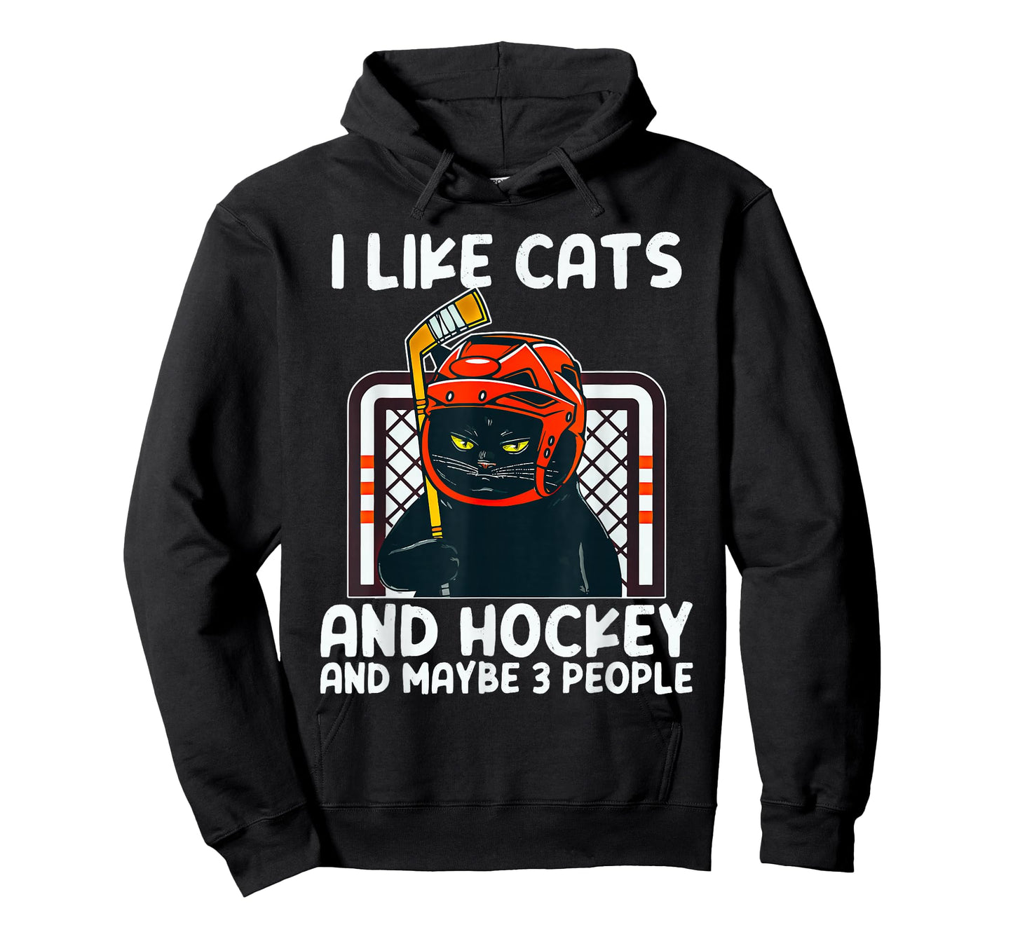 I Like Cats And Hockey And Maybe 3 People Black Catsc T-Shirt
