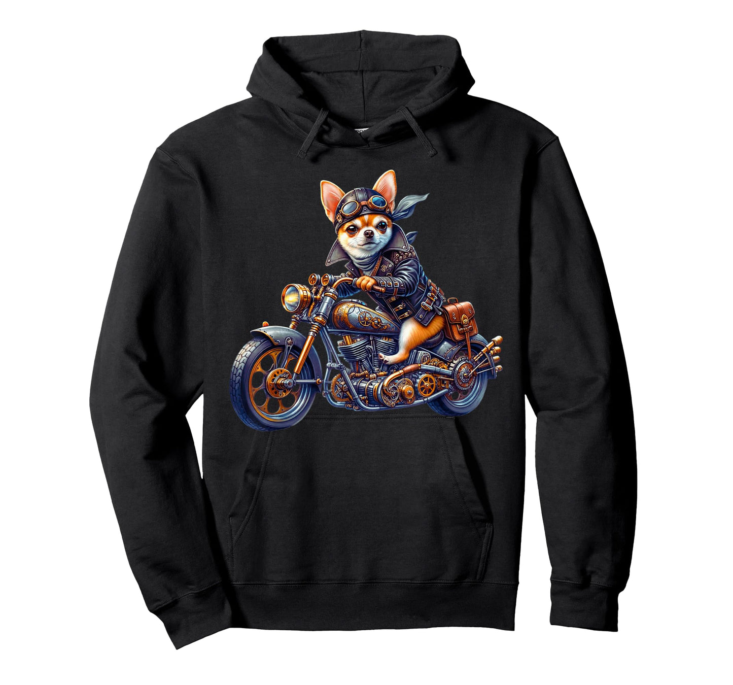 Cool Steampunk Chihuahua Biker Vintage Motorcycle Dog Lovers T-Shirt