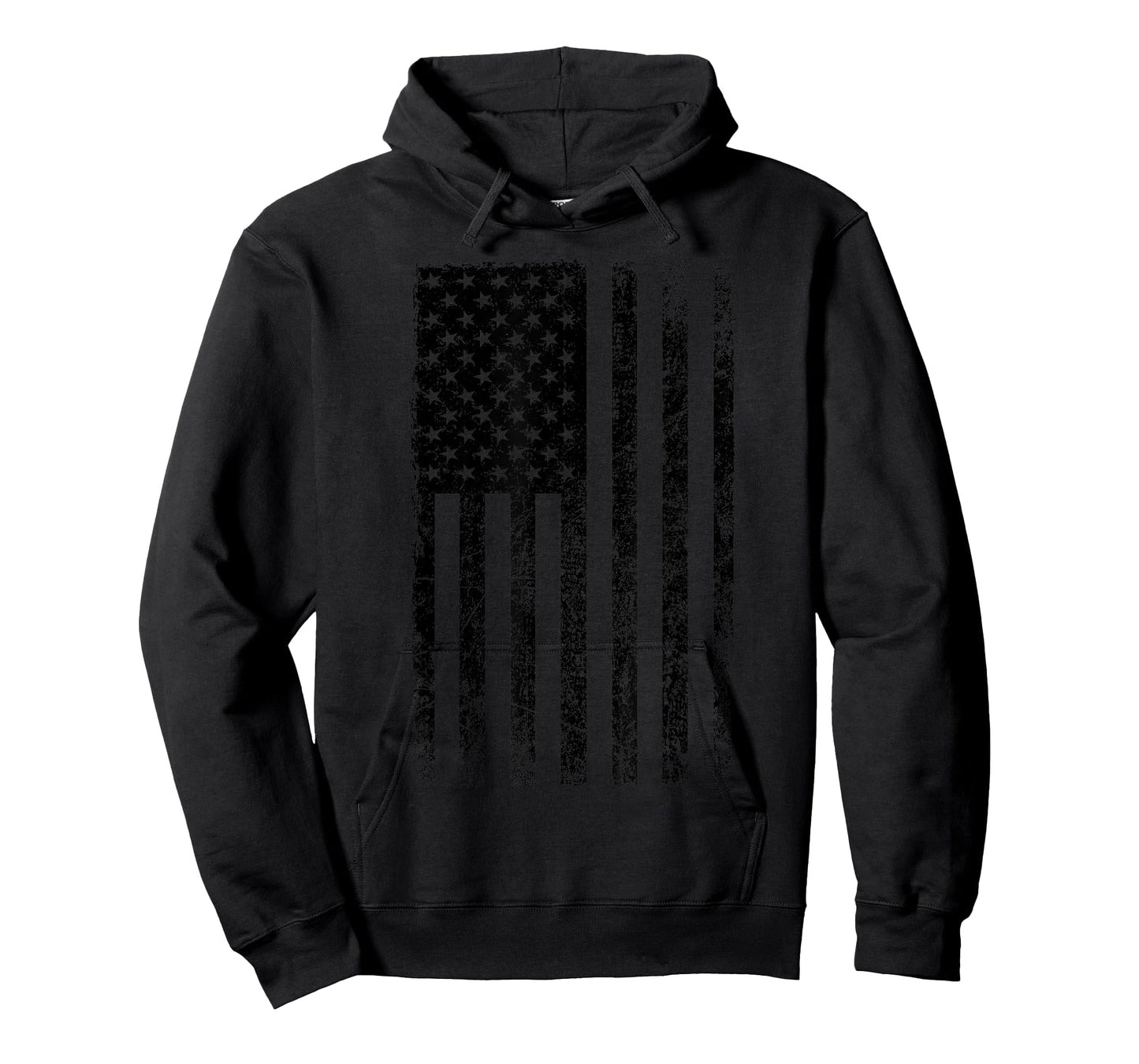 Distressed Black American Flag Worn Weathered Grunge T-Shirt