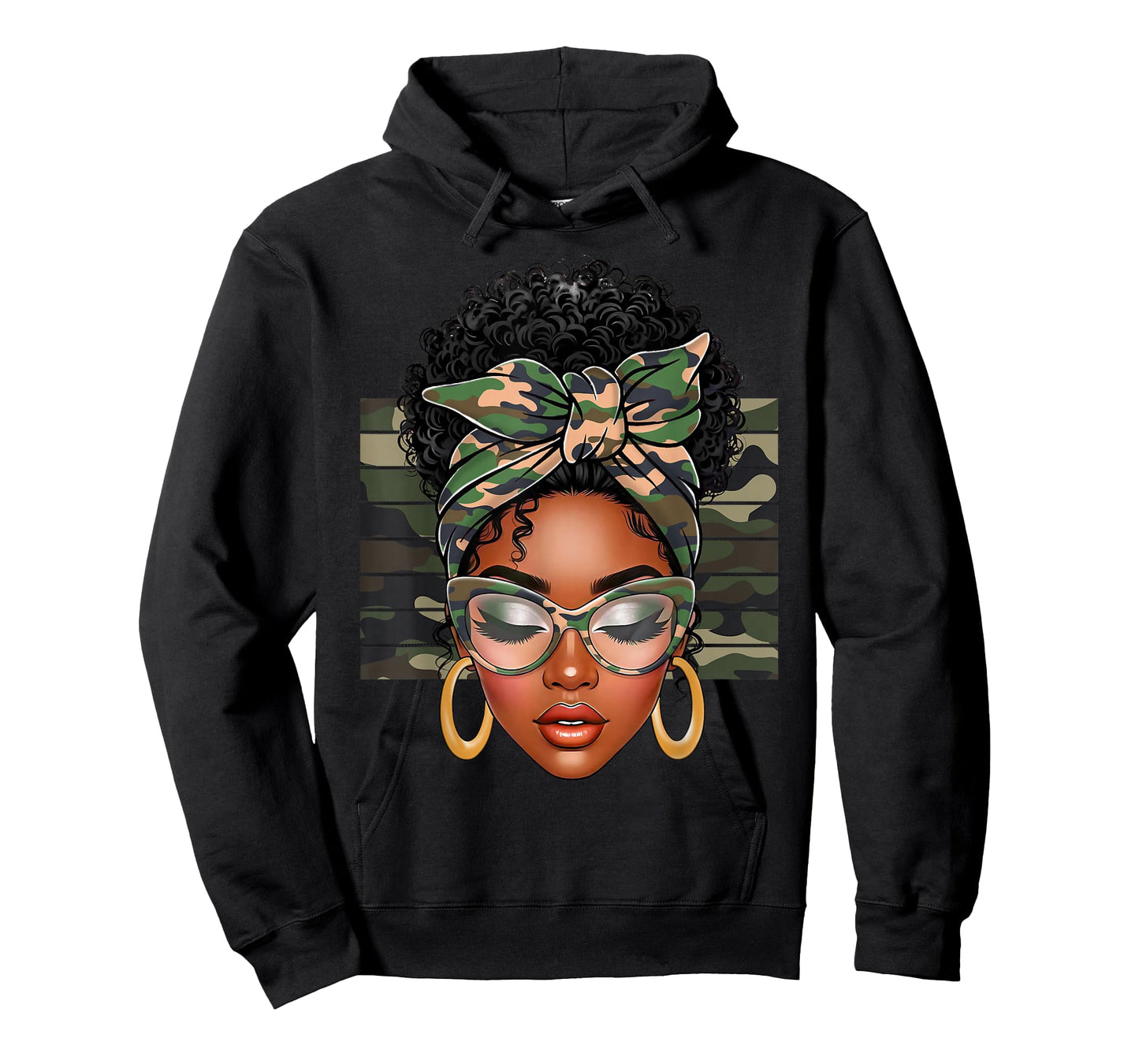 Afro Black Women African American Black History Month Camo T-Shirt