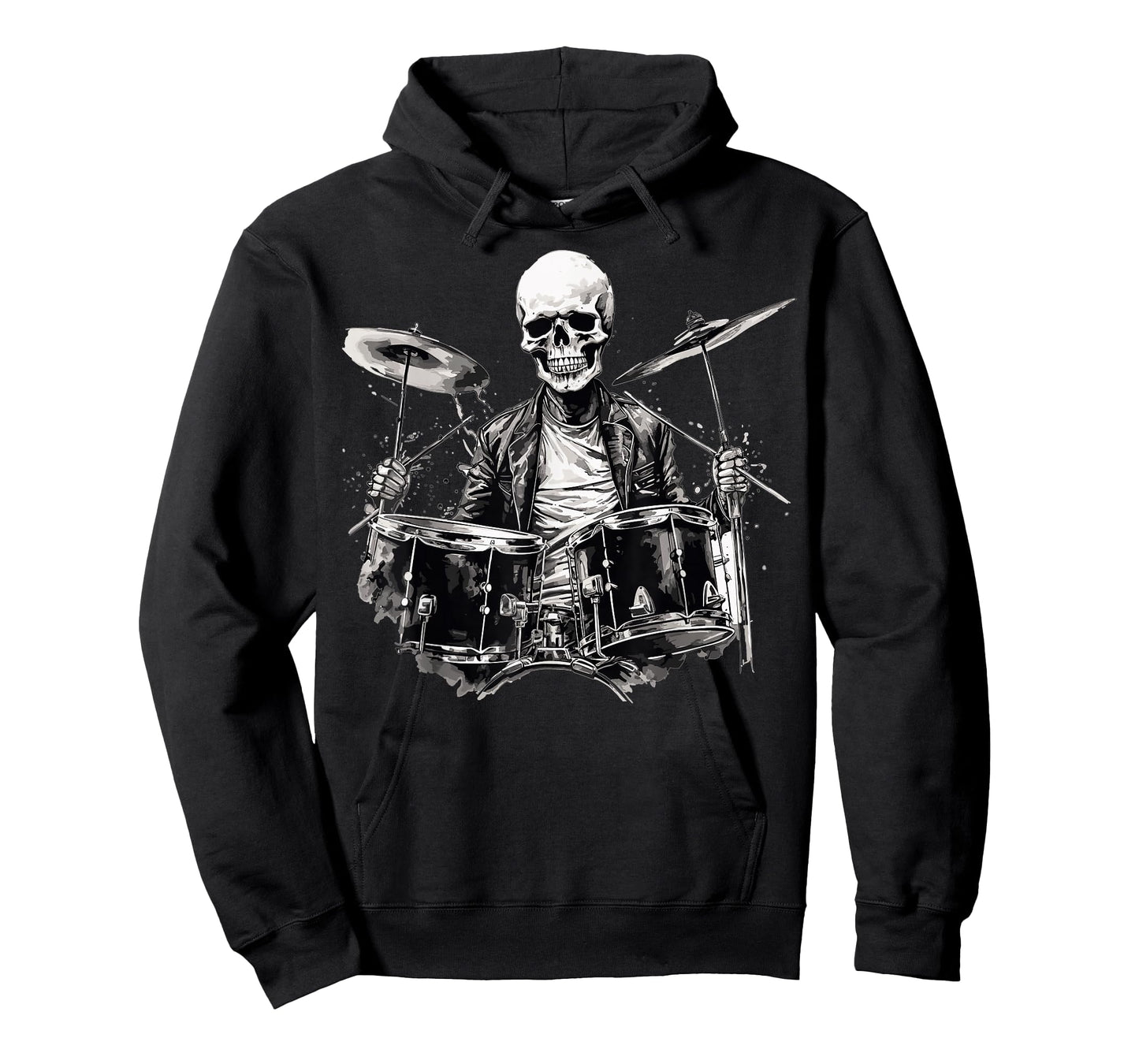 Skeleton Drummer Guy Rock And Roll Band Rock On Drum Kit T-Shirt