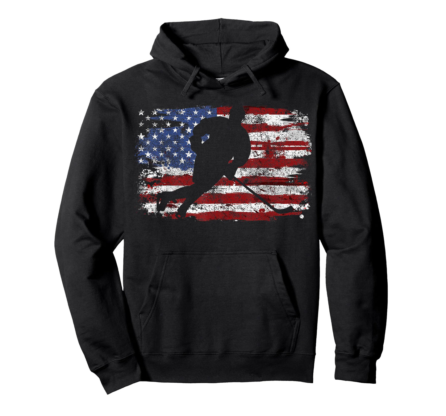 Ice Hockey Player USA American Flag 4th of July Gift T-Shirt