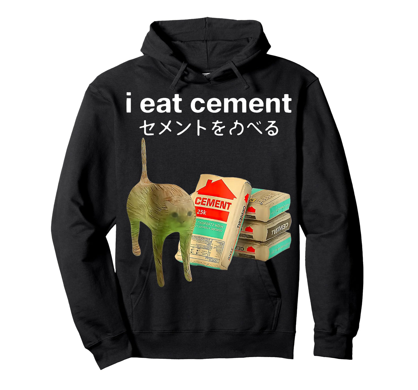 I Eat Cement Funny Cat Meme Japanese Gen Z Internet T-Shirt