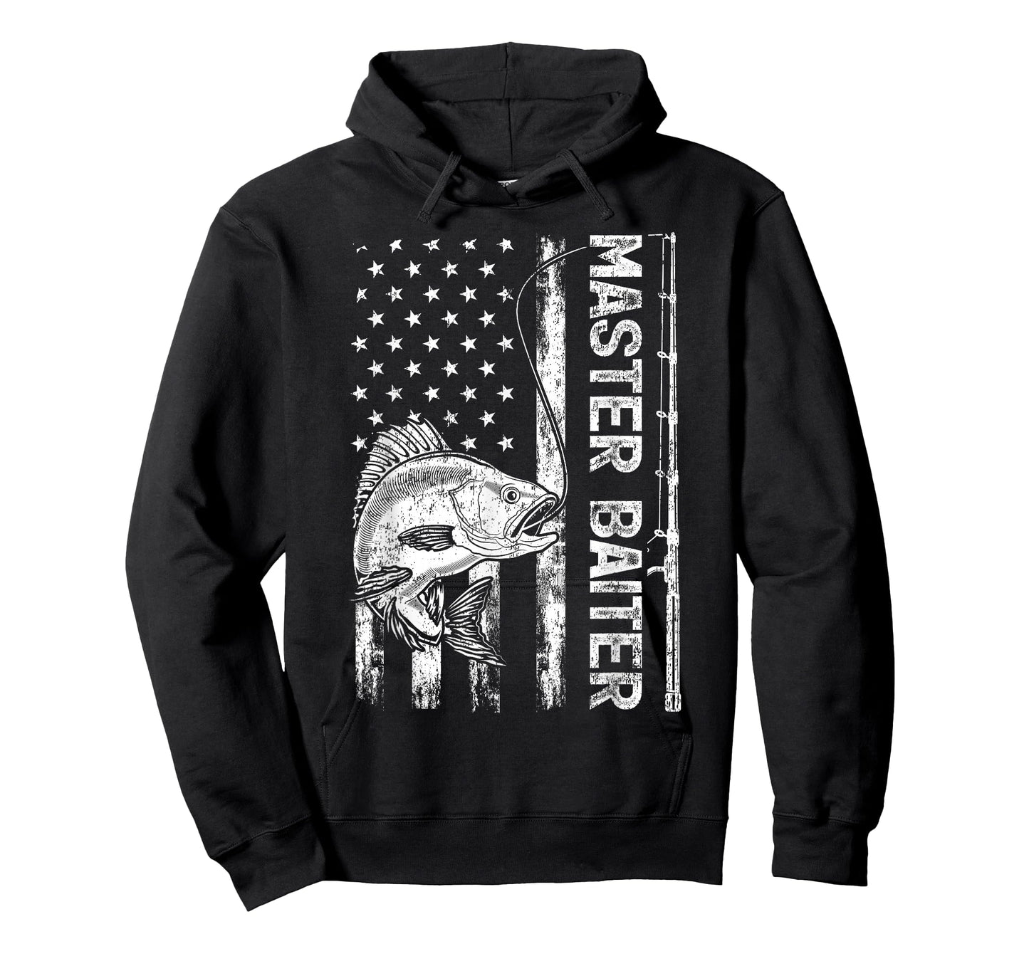 Funny Vintage American Flag Master Baiter Fishing T-Shirt