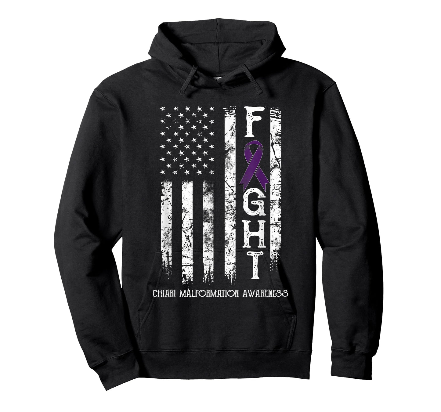 Chiari Malformation Warrior US Flag T-Shirt