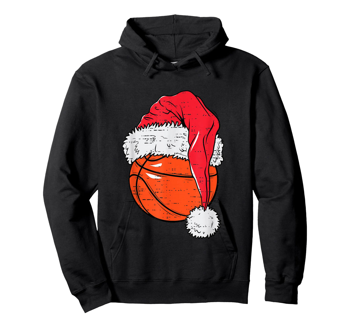 Funny Basketball Ball Santa Hat Christmas Xmas Men Boys Kids T-Shirt
