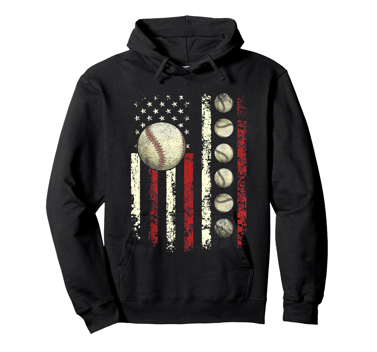 Vintage Baseball American Flag for Men Boys Girls Women T-Shirt
