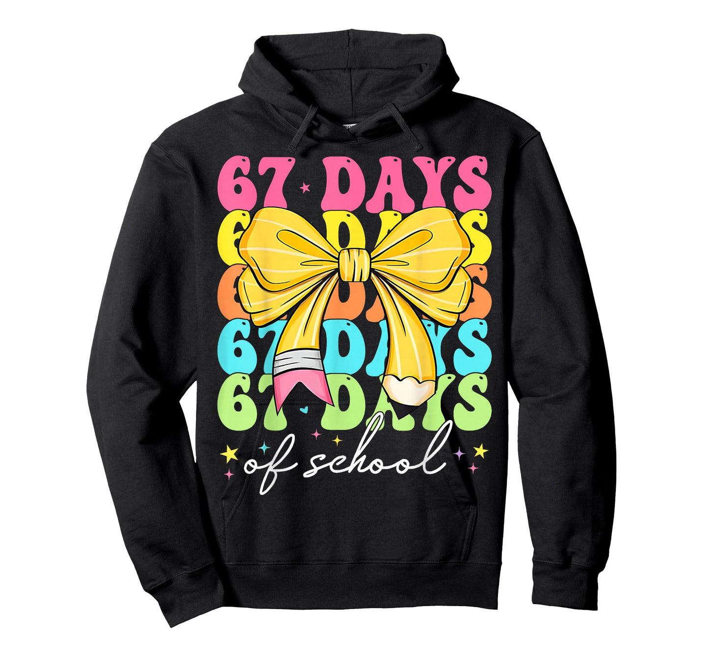 67 Days of School Girls Coquette Bow 67th Day of School T-Shirt