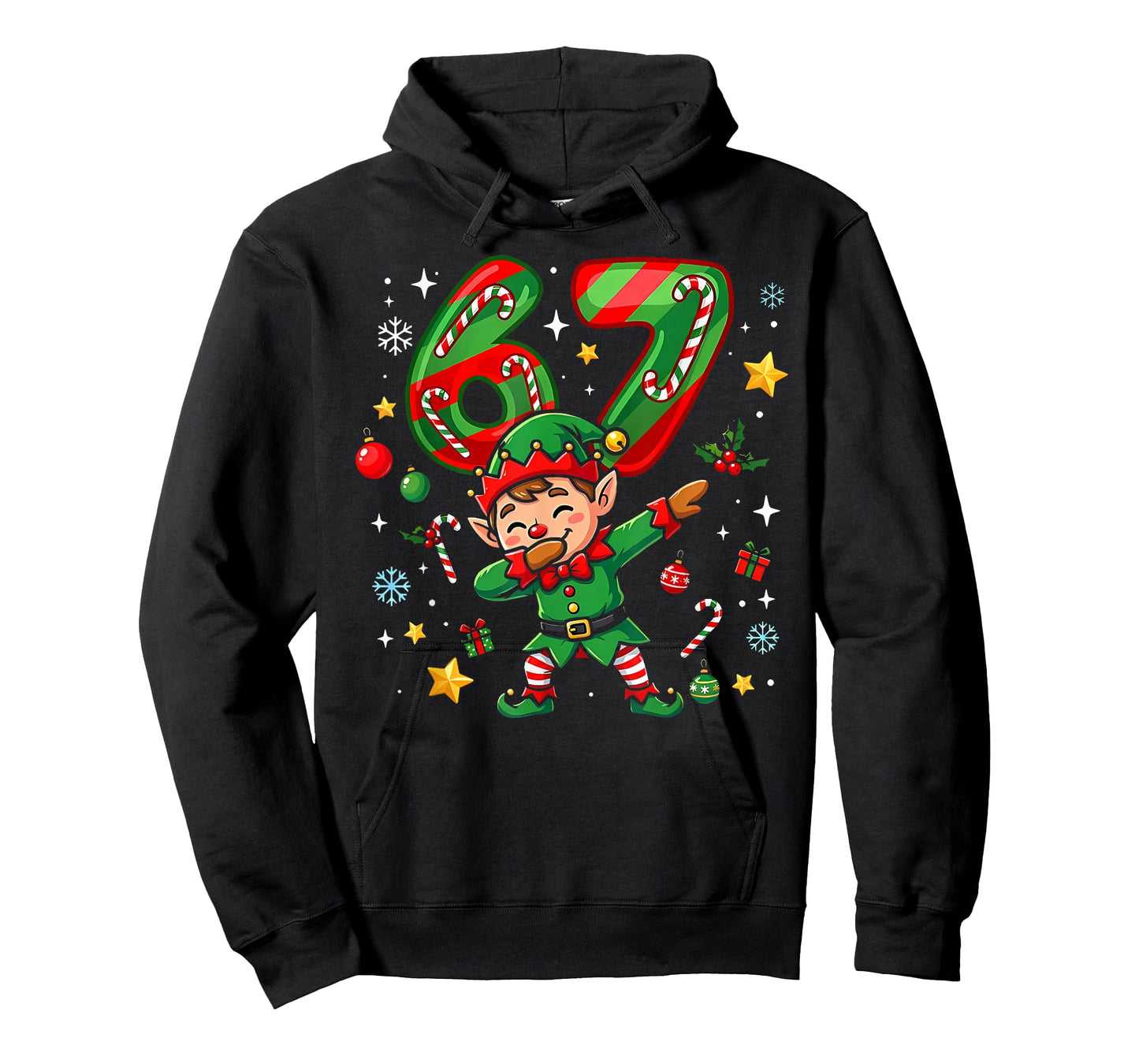 67 Christmas Funny 6 7 Slang Elf Dabbing Kids Boys Dab Xmas T-Shirt
