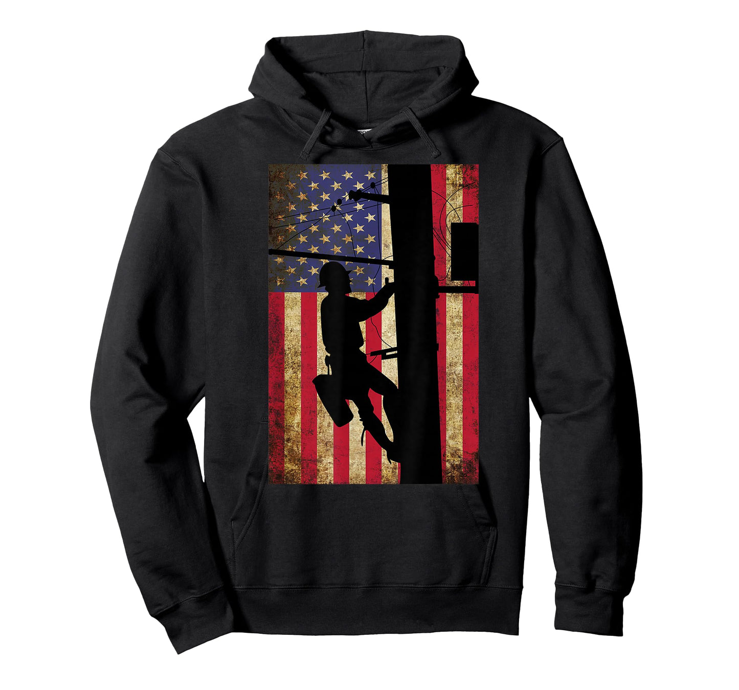 Lineman American Flag Shirt | Electric Cable Lineman Gift T-Shirt