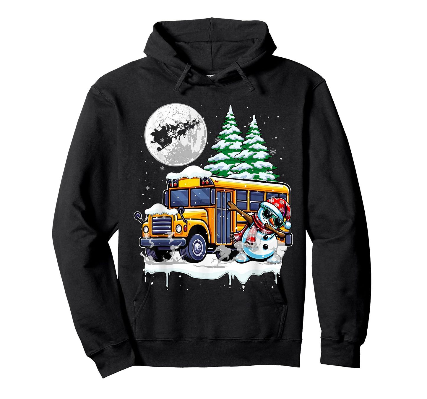 Dabbing Snowman On School Bus Christmas Driver Lover Kids T-Shirt