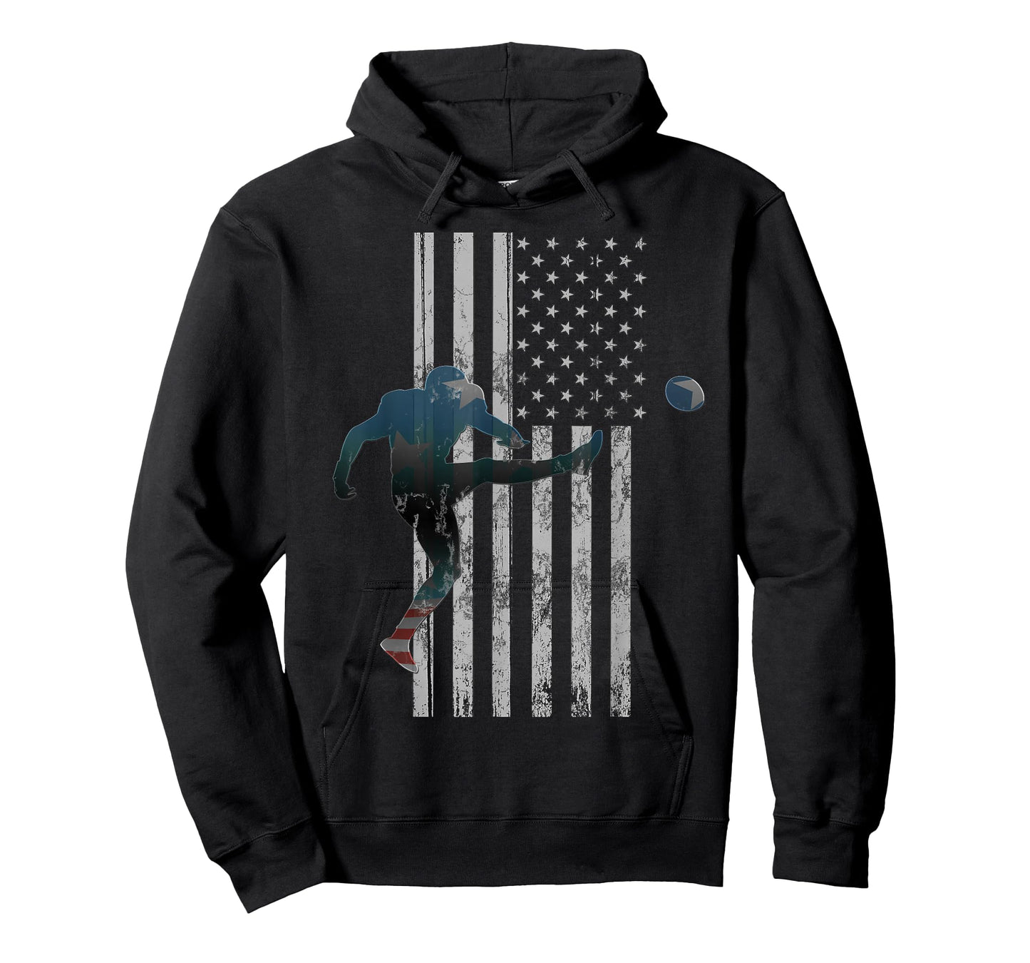 Football T-Shirt, American Flag USA Team Gift Kicker T-Shirt