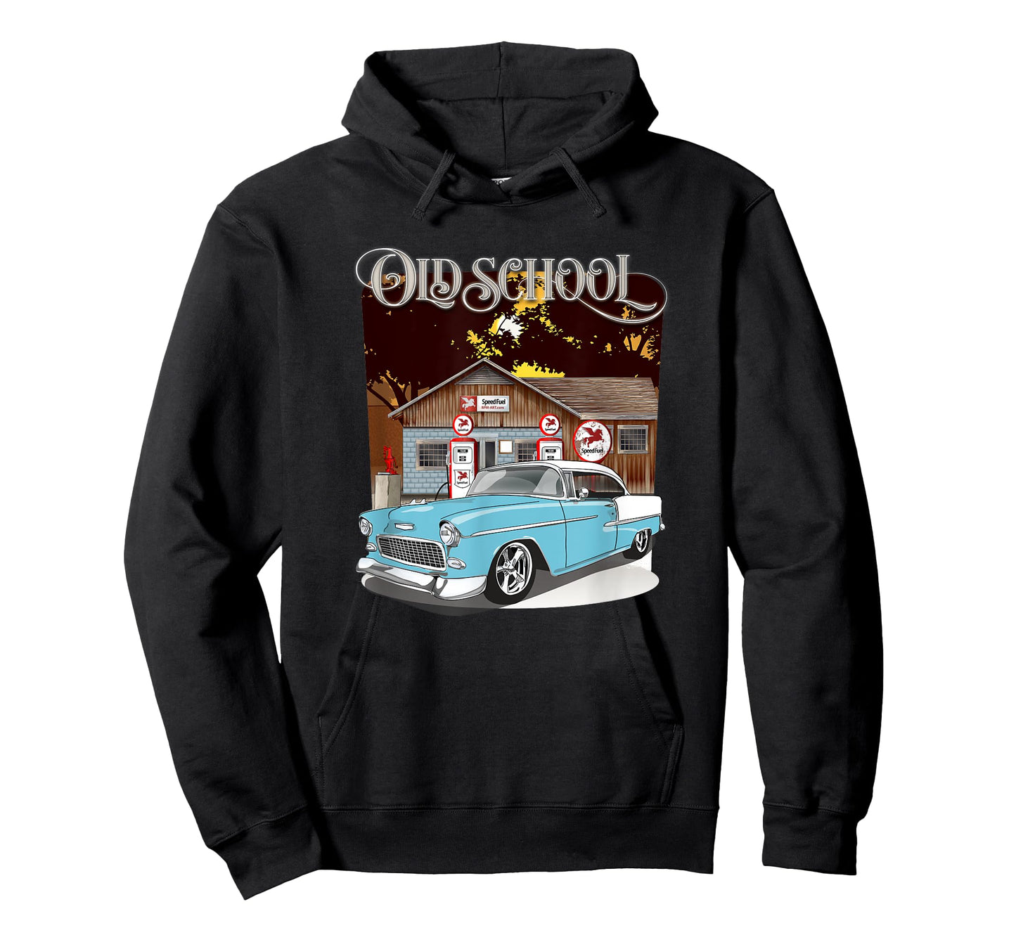1955 Skyline Blue & White Bel Air Old School T-Shirt