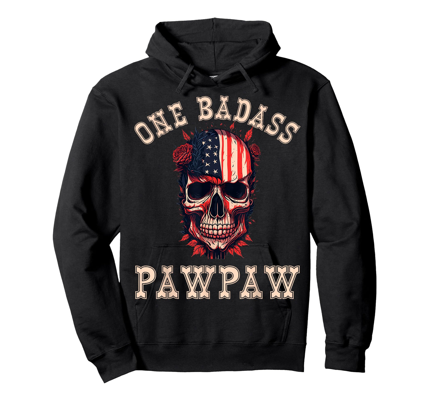 One Badass Pawpaw USA Funny Vintage Fathers Day Grunge Skull T-Shirt